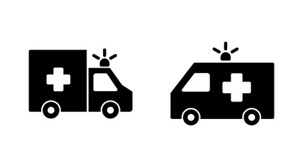 Fototapeta premium Ambulance icon set. ambulance truck icon vector. ambulance car