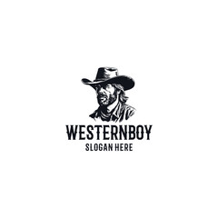 Cowboy vintage logo vector illustration