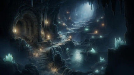 Mystical Crystal Cave: Enchanted Underground Realm