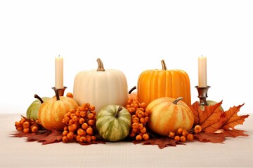 A table is covered with a variety of fall fruits and vegetables