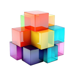 Obraz premium 3D Cube clipart on white background