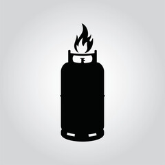 Hand drawn Gas cylinder vector tank. Lpg propane bottle icon container. 