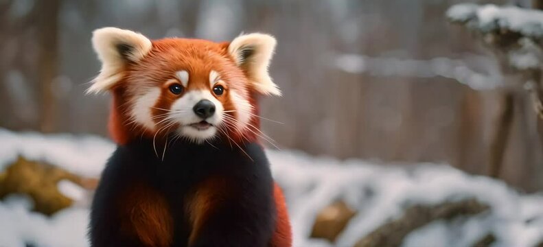 The red panda is seen in its natural habitat