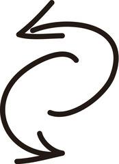 Reload or recycle icon hand-drawn symbol