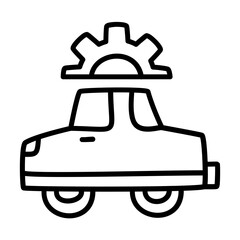 maintenance of car service doodle icons