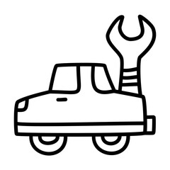 car maintenance of car service doodle icons