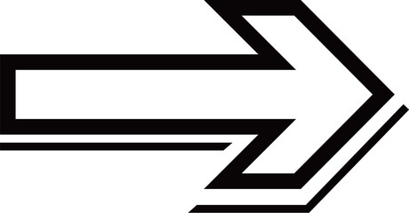 Black outlined thick arrow pointing to the right