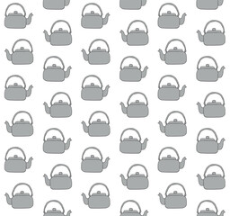 Vector seamless pattern of hand drawn doodle sketch colored kettle isolated on white background