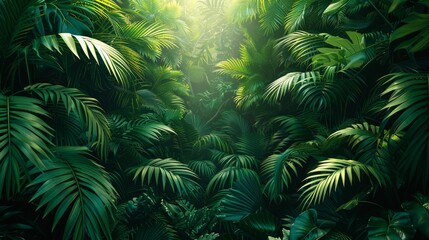 Background Tropical. The lush rainforest foliage, with vibrant greens and occasional bursts of color, creates a breathtaking natural palette, soothing and invigorating.