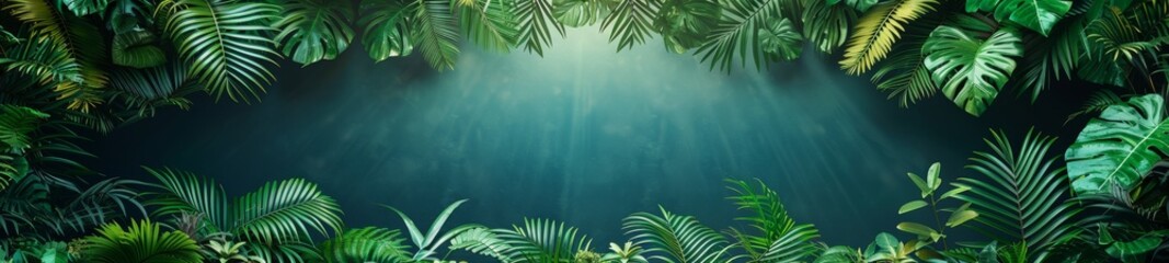 Background Tropical. The rainforest's lush foliage is alive with constant growth and movement, highlighting the dynamic nature of this vibrant ecosystem.