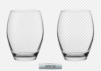 Realistic water cup. 3d water glass on transparent background
