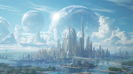 Floating Cities - Entire cities floating above planets or oceans.