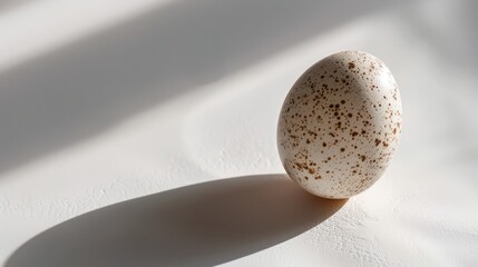 Goose egg on a white surface