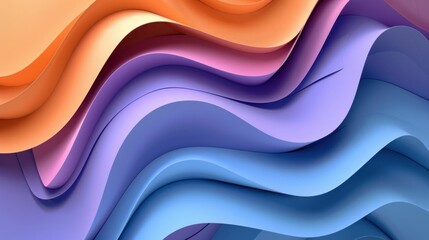 Vibrant Abstract Background with Wavy Lines in Shades of Blue, Orange and Purple for Business and Artistic Design