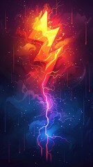 An ultra-realistic business logo sticker with striking thunder effects and elements of growth, perfect for die-cut