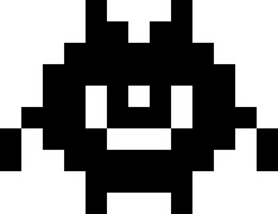 Obraz premium Alien space monster, pixel game art asset