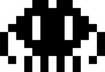 Abstract funny monster icon in pixel art style © Vector Tradition