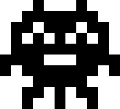 Arcade game monster, simple alien character