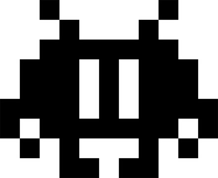 Doodle 8-bit pixel art monster, cute creature
