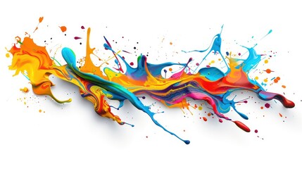 colorful paint splash wallpaper with bold and vibration colors on a white background