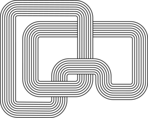 Square geometric figure, stripy zen shape