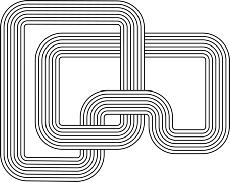 Square geometric figure, stripy zen shape