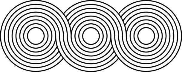 Geometric circles, stripy zen shape