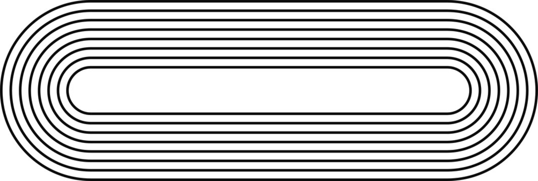 Minimalist oval frame, stripy zen shape