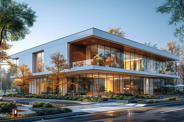 Fototapeta premium A modern small villa
