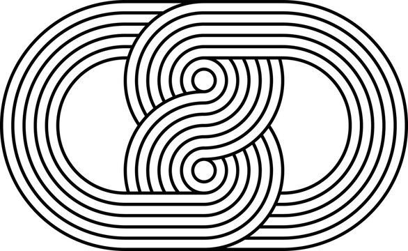 recommend clip art: Linked stripy zen shapes, round geometry
