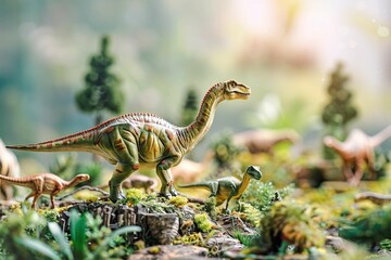 Fototapeta premium Miniature dinosaur exhibit