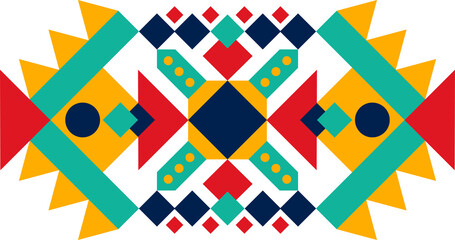 Aztec ethnic geometric motif, Mexican ornament