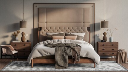 Bedroom with a clear backdrop