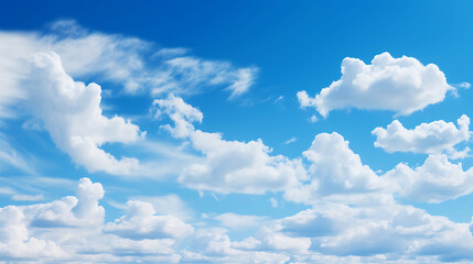 Beautiful blue sky and clouds natural background. Generative AI - Powered by Adobe