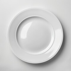 white plate, top view with neutral background
