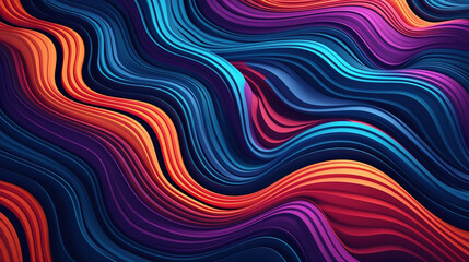 Fototapeta premium Colorful Abstract Lines with Neon Colors in Continuous Surface Design