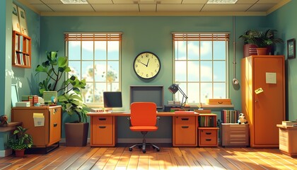 See a flat design of a cheerful office where everyone feels valued