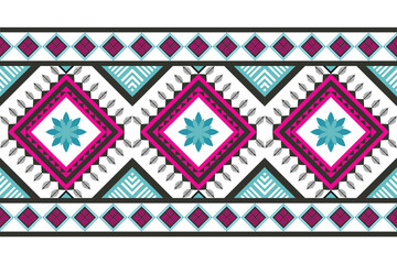 Geometric ethnic oriental traditional art pattern. Figure tribal embroidery style. Design for background,wallpaper,clothing,wrapping,fabric,element,,vector illustration