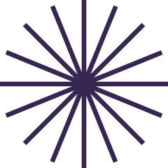 Round geometric shape with lines, figure