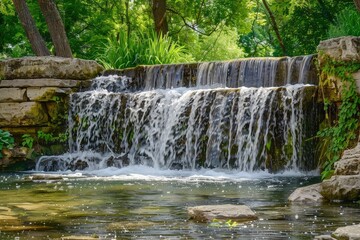 beautiful small waterfall - generative ai