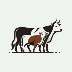 Obraz premium cartoon cow or beef cattle grazing element vector