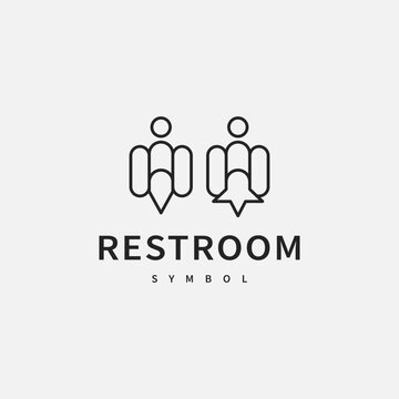 man and woman vector illustration for restroom sticker icon logo design 2