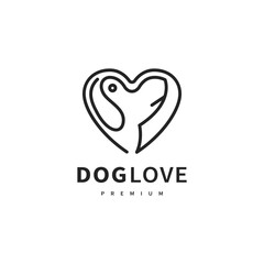 pet animal logo design with combined dog and heart concept 3