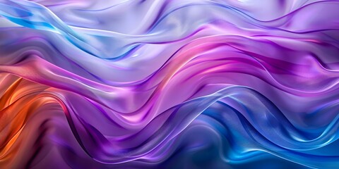 Iridescent Fabric Wave on White Background: Perfect for Design or Wallpaper. Concept Iridescent Fabric, Textile Art, Light Reflection, Design Inspiration, Wallpaper Ideas