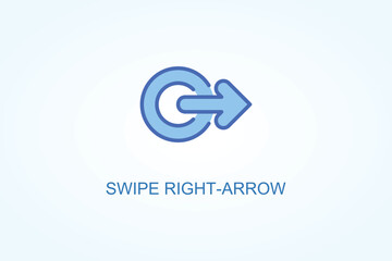 Swipe Right arrow vector  or logo sign symbol illustration