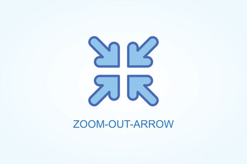 Zoom out arrow vector  or logo sign symbol illustration