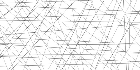 Abstract lines in black and white tone of many squares and rectangle shapes on white background. Metal grid isolated on the white background. nervures grey abstract perspective Random chaotic .