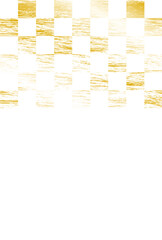 金色の市松模様の背景イラスト
