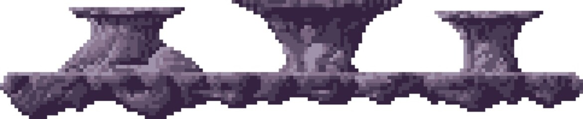 Arcade 8bit game platform with mountains