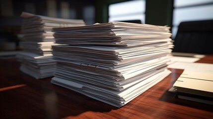 A photo of a stack of legal documents on a desk